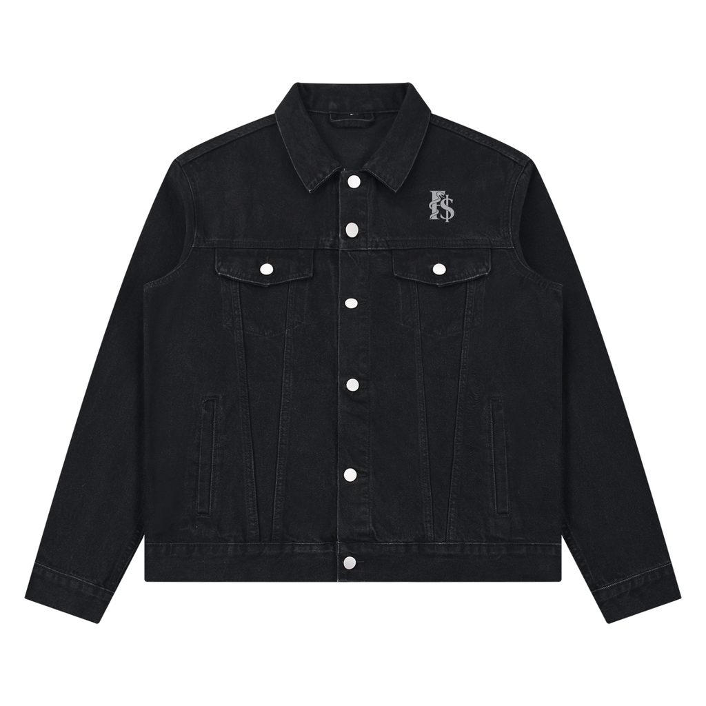 FIT$ Vintage Washed Denim Jacket — Black & Navy