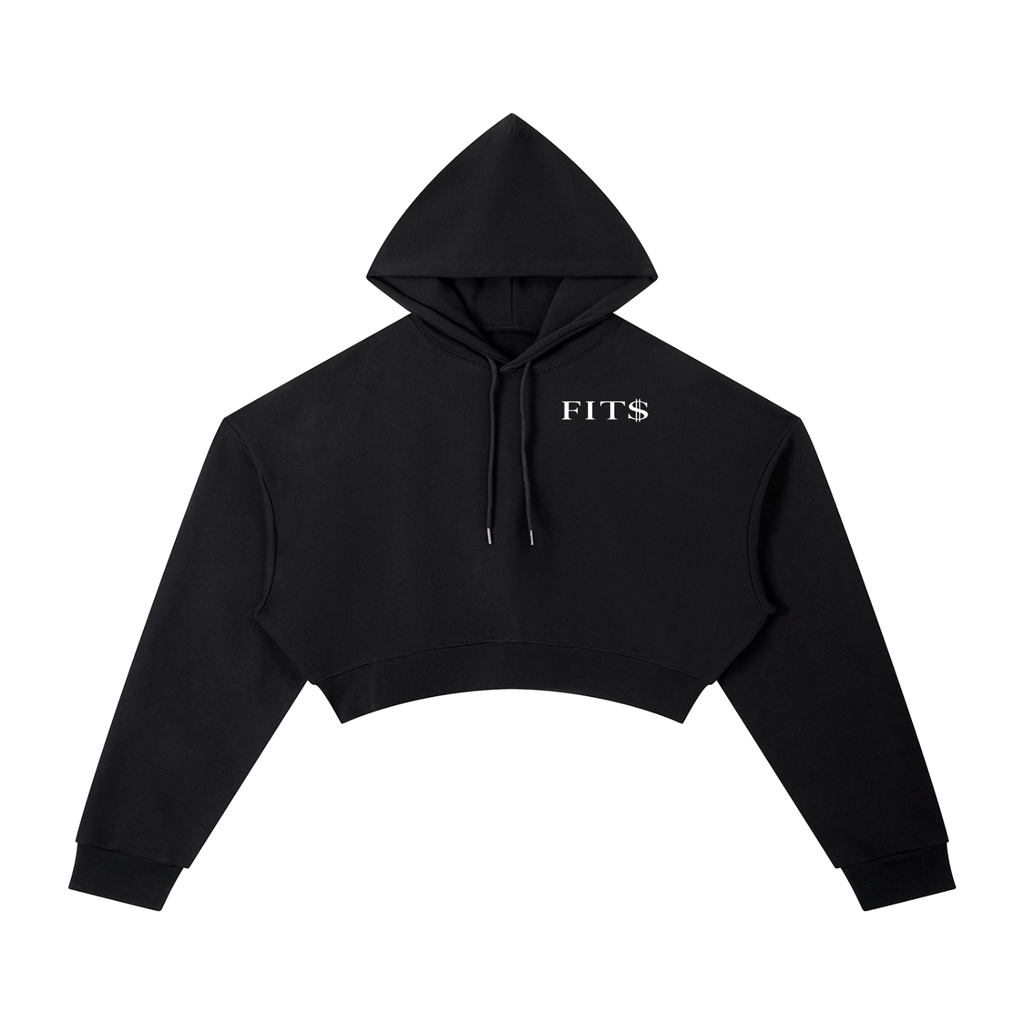 FIT$ Women's Black Cropped Hoodie