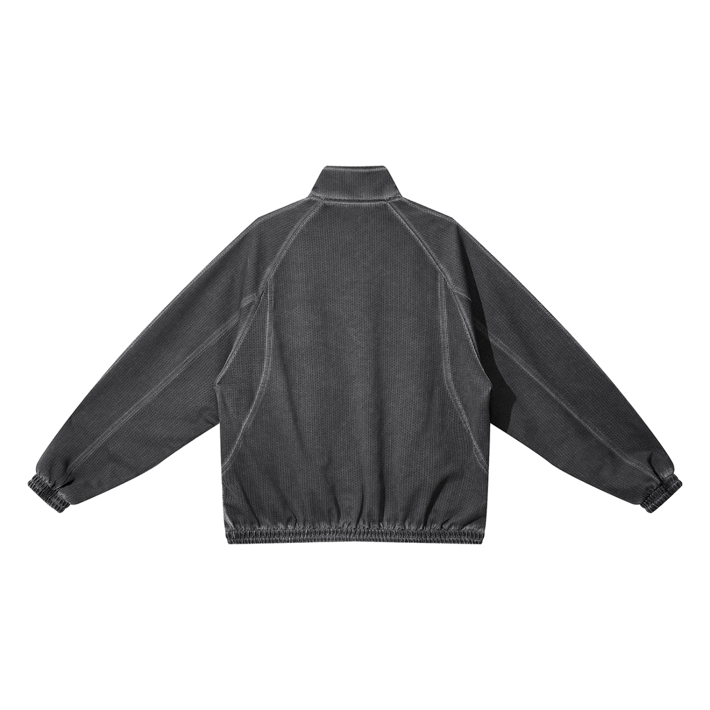 FIT$ Vintage Wash Full Zip  Dark Grey Mesh Jacket