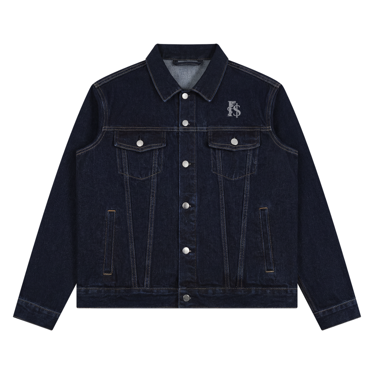 FIT$ Vintage Washed Denim Jacket — Black & Navy