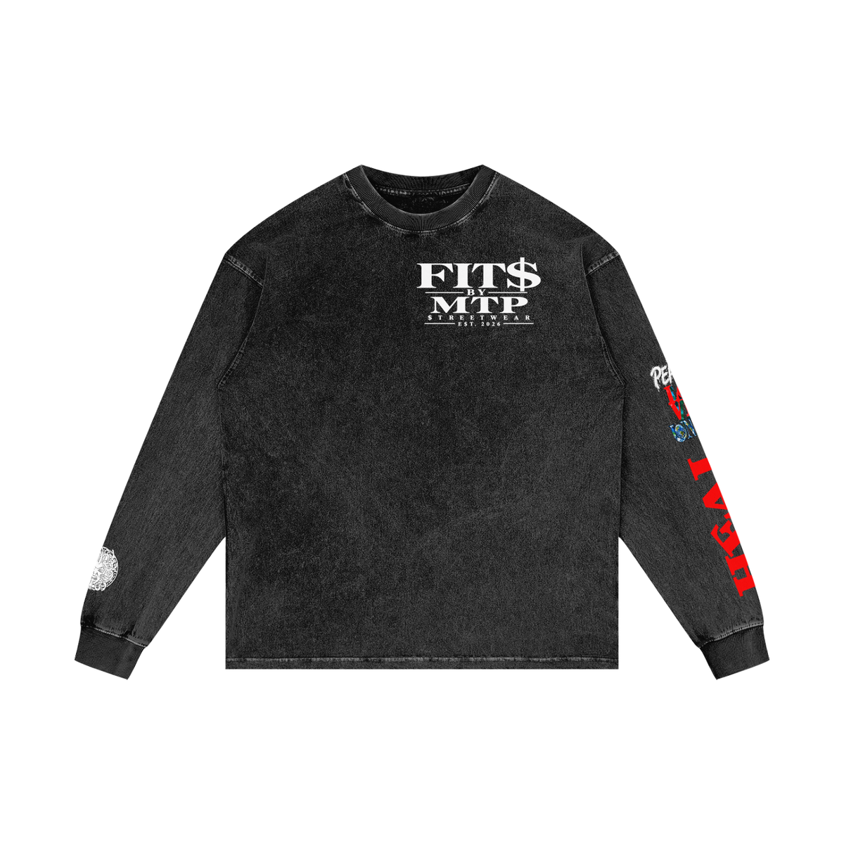 FIT$ LOVE & HEAL Acid Washed Oversize Long Sleeve