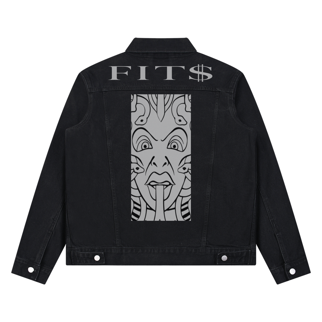 FIT$ Vintage Washed Denim Jacket — Black & Navy