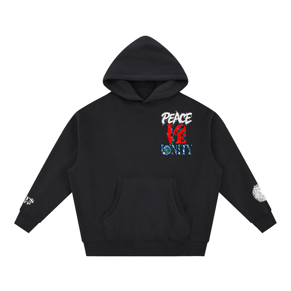 FIT$ LOVE + PEACE + UNITY Oversized Boxy Hoodie