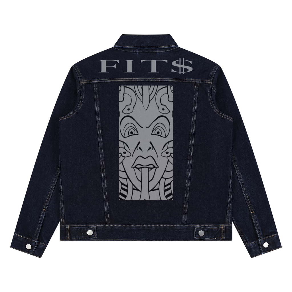 FIT$ Vintage Washed Denim Jacket — Black & Navy