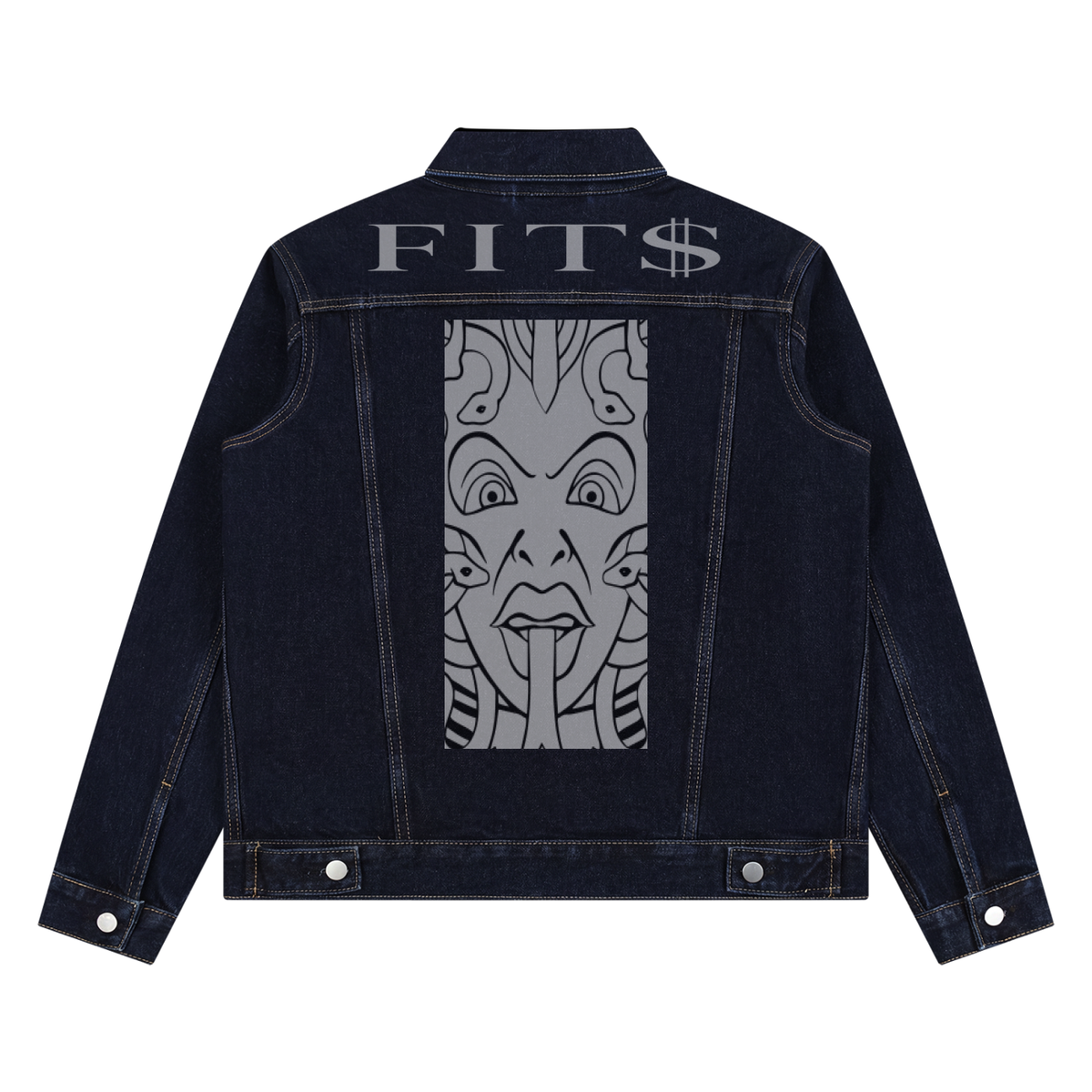 FIT$ Vintage Washed Denim Jacket — Black & Navy