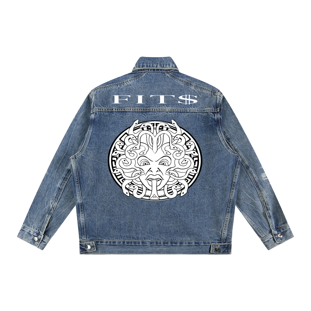 FIT$ Vintage Washed Blue Denim Jacket